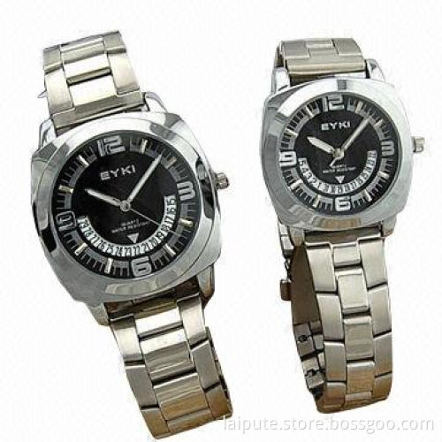Metal Gift Watches with Stainless Steel Back and Classic Japan Movement